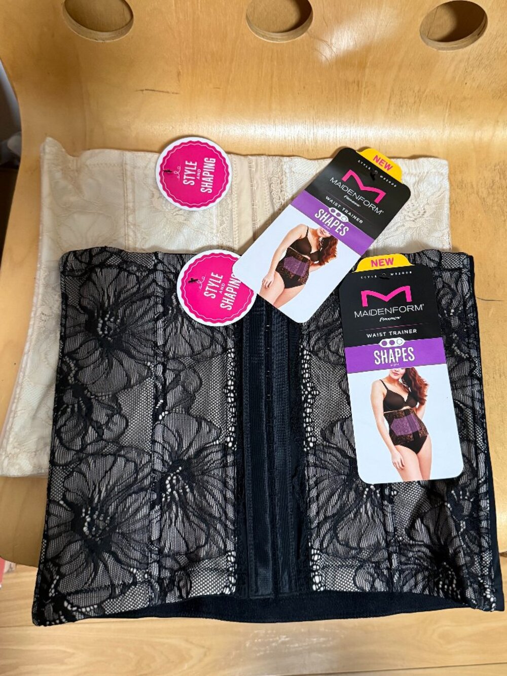 New Set Lot 2 Maidenform Waist Trainer Corset Slimmer Black and Nude Size XL